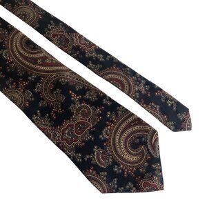 Spear & Taber Silk Tie Navy Maroon Paisley Mens Necktie Vintage Work Formal Gift